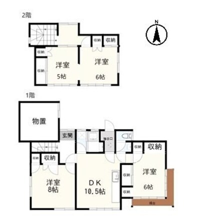 治良門橋駅 徒歩7分 1-2階の物件間取画像